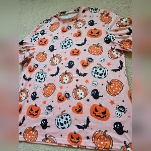 🌈 Halloween Pumpkin Ghost Print Tee XL